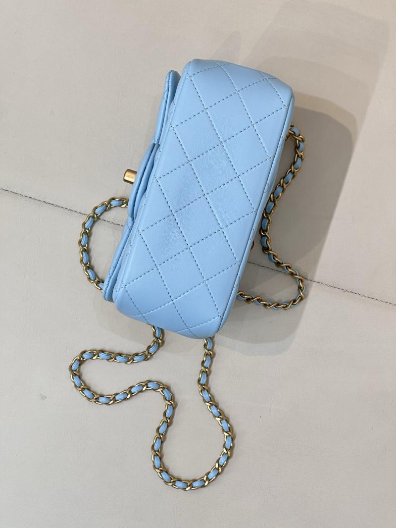Chanel Lambskin Flap Bag Blue AS1786