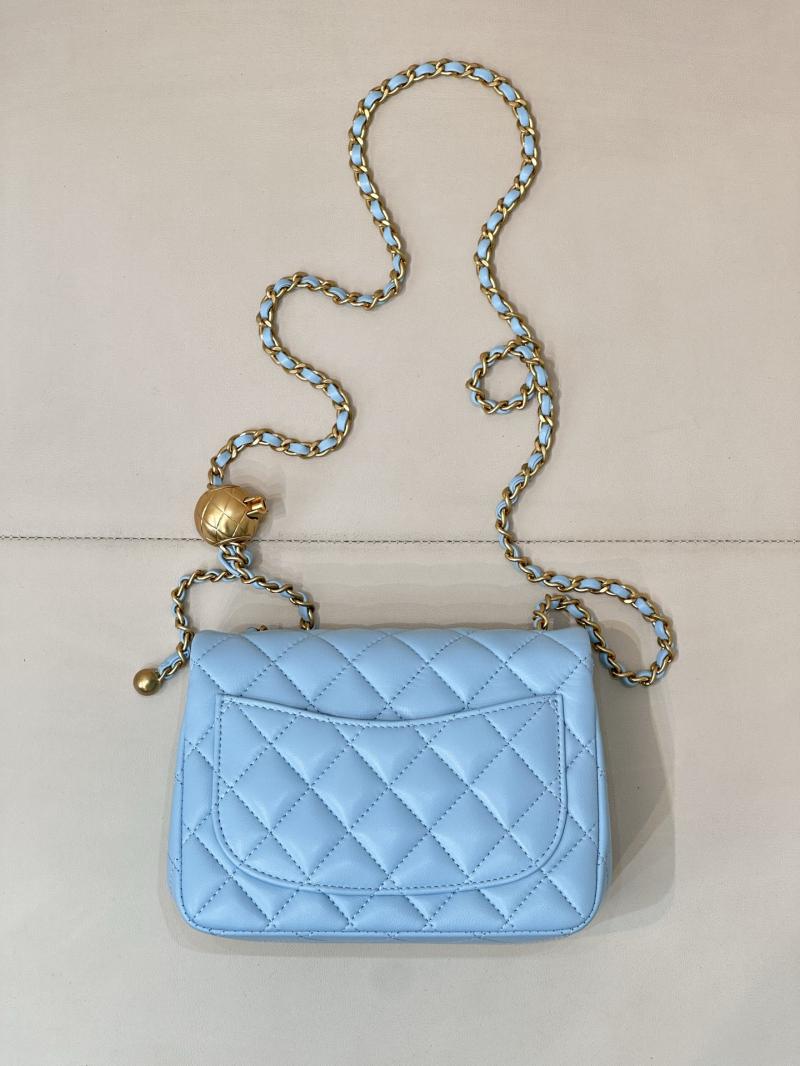 Chanel Lambskin Flap Bag Blue AS1786