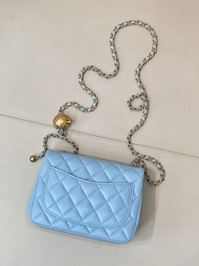 Chanel Lambskin Flap Bag Blue AS1786