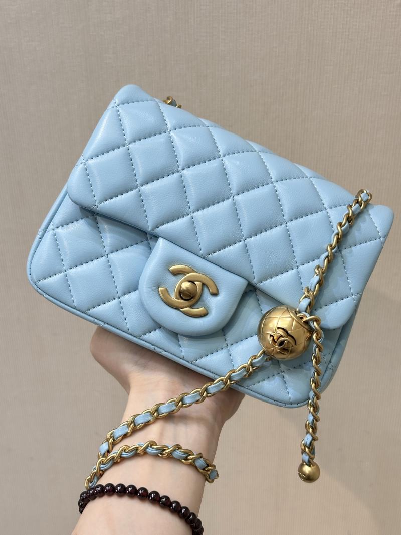 Chanel Lambskin Flap Bag Blue AS1786