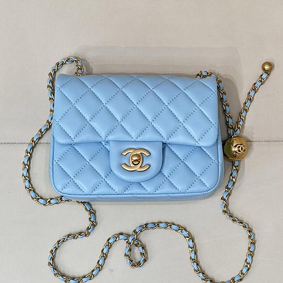 Chanel Lambskin Flap Bag Blue AS1786