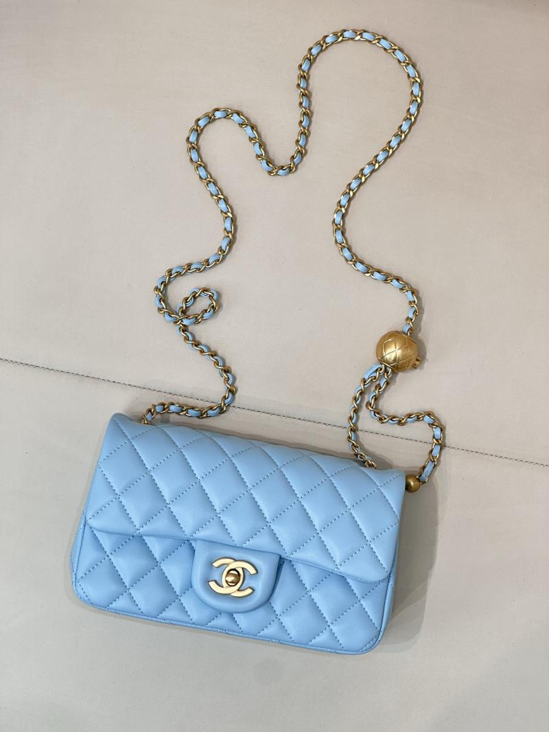 Chanel Lambskin Flap Bag Blue AS1787