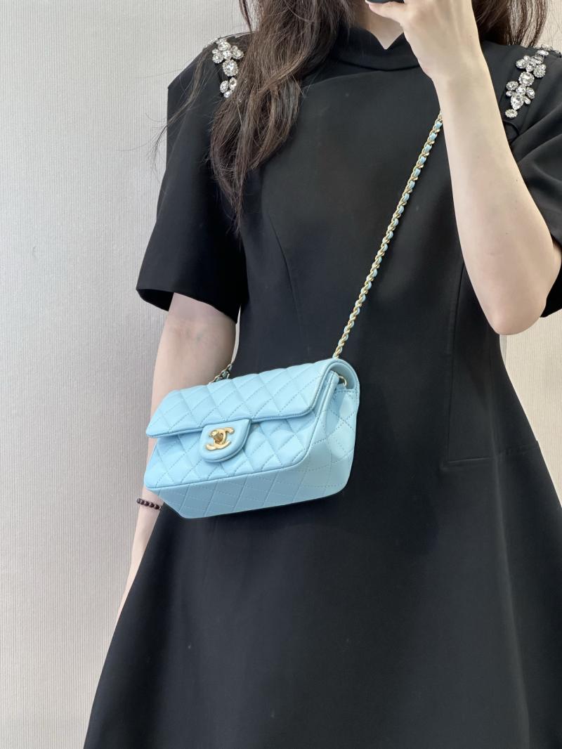 Chanel Lambskin Flap Bag Blue AS1787
