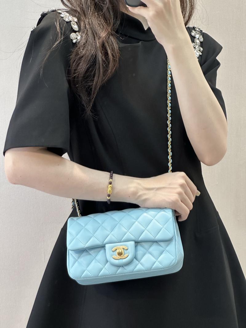 Chanel Lambskin Flap Bag Blue AS1787
