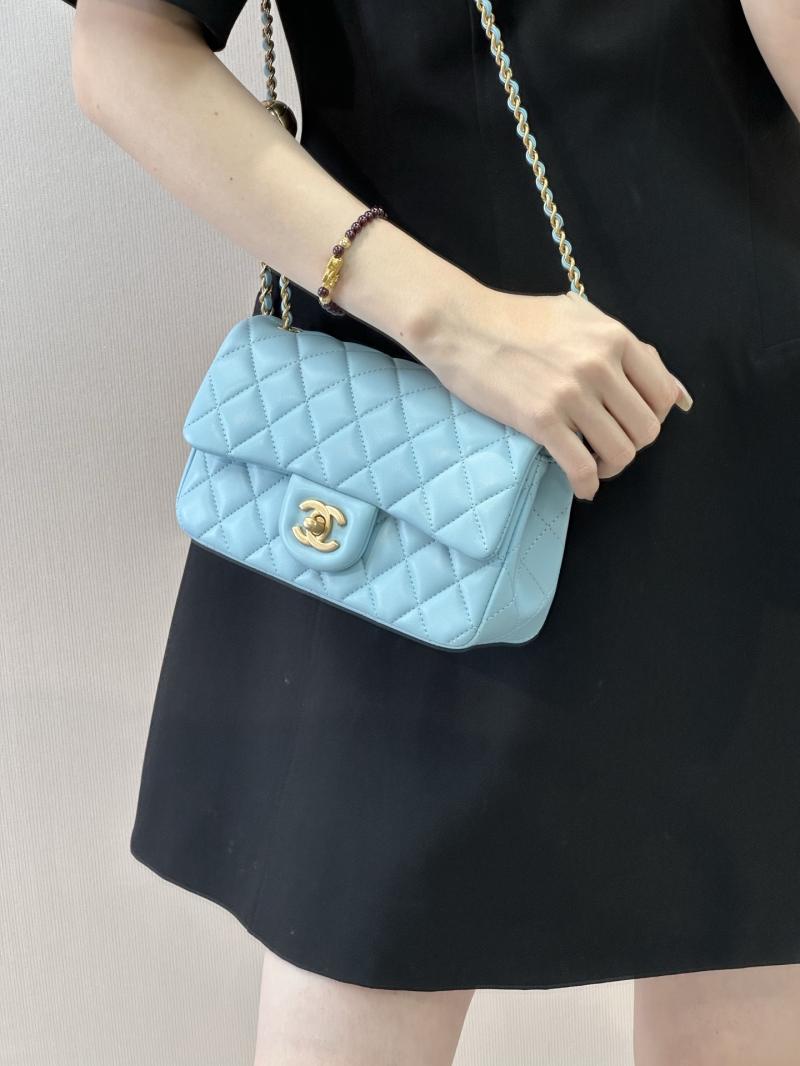 Chanel Lambskin Flap Bag Blue AS1787