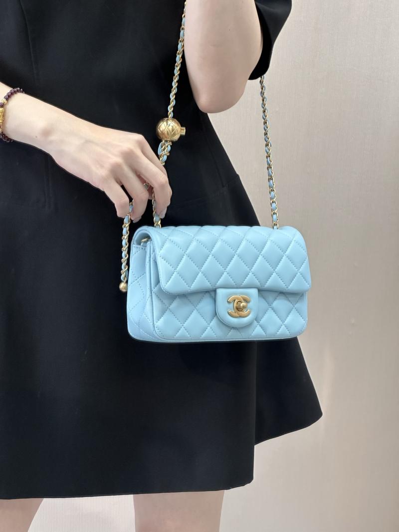Chanel Lambskin Flap Bag Blue AS1787