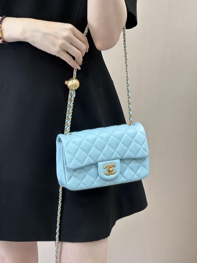 Chanel Lambskin Flap Bag Blue AS1787