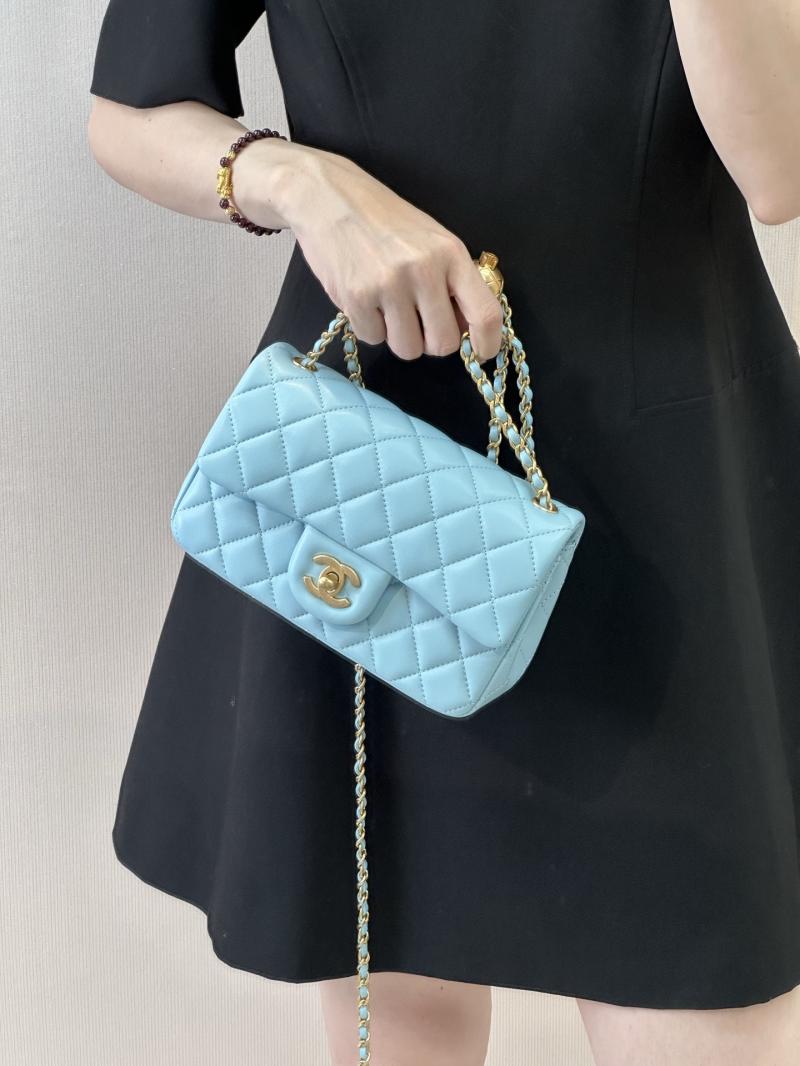Chanel Lambskin Flap Bag Blue AS1787