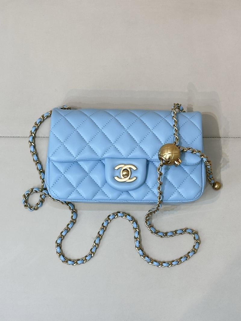 Chanel Lambskin Flap Bag Blue AS1787