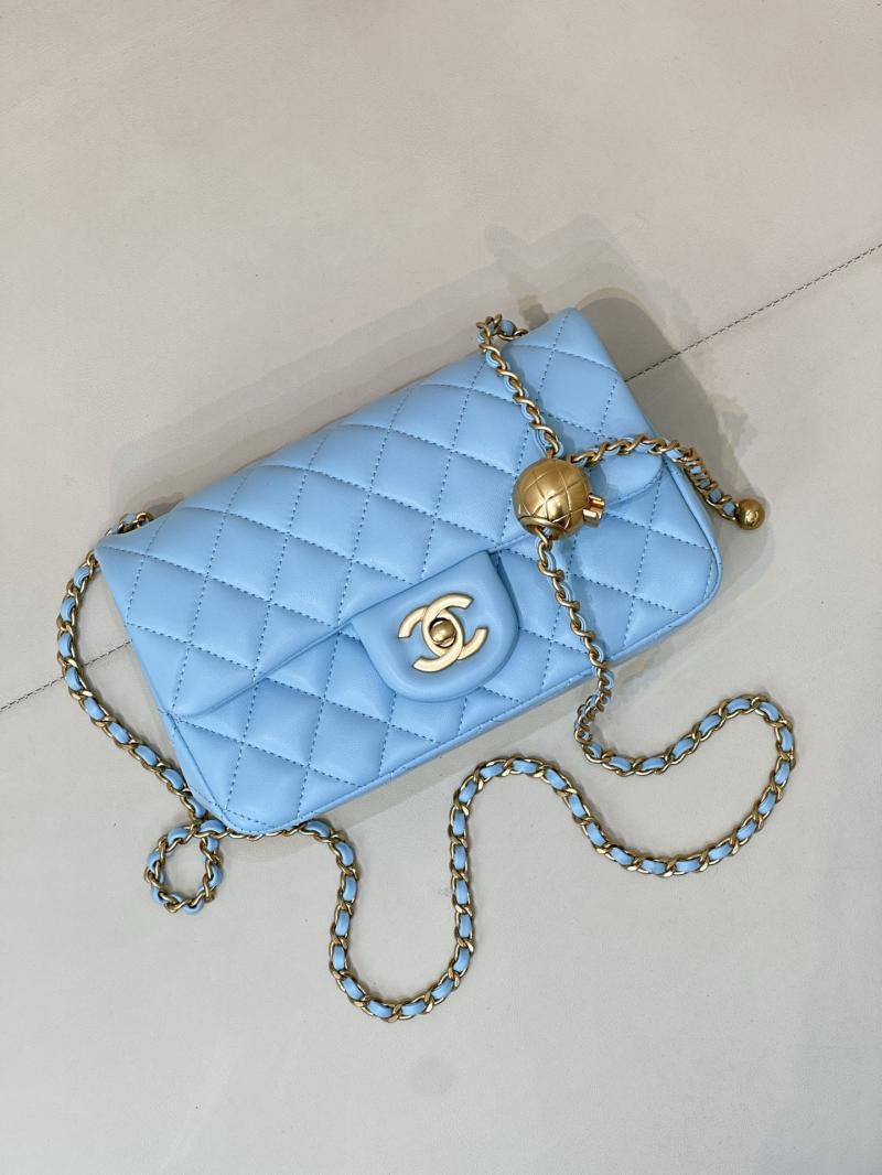 Chanel Lambskin Flap Bag Blue AS1787