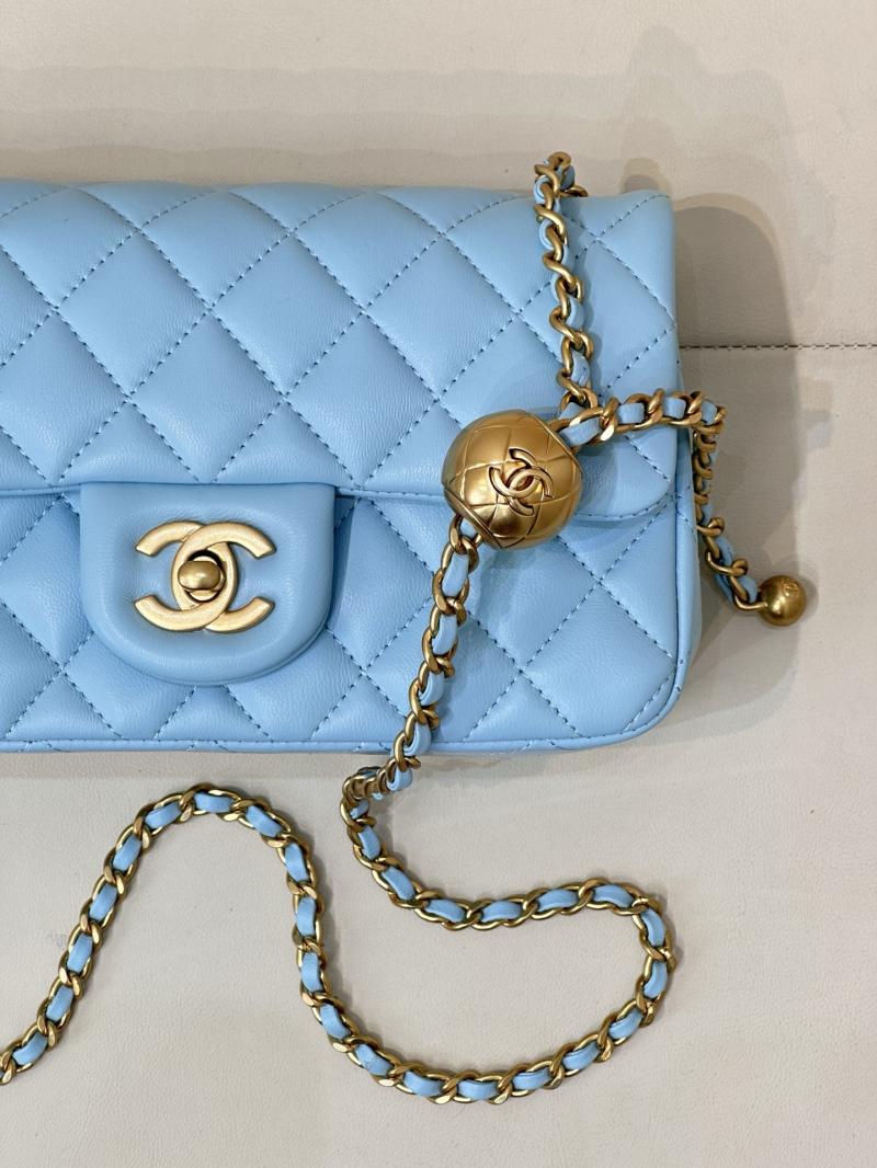 Chanel Lambskin Flap Bag Blue AS1787