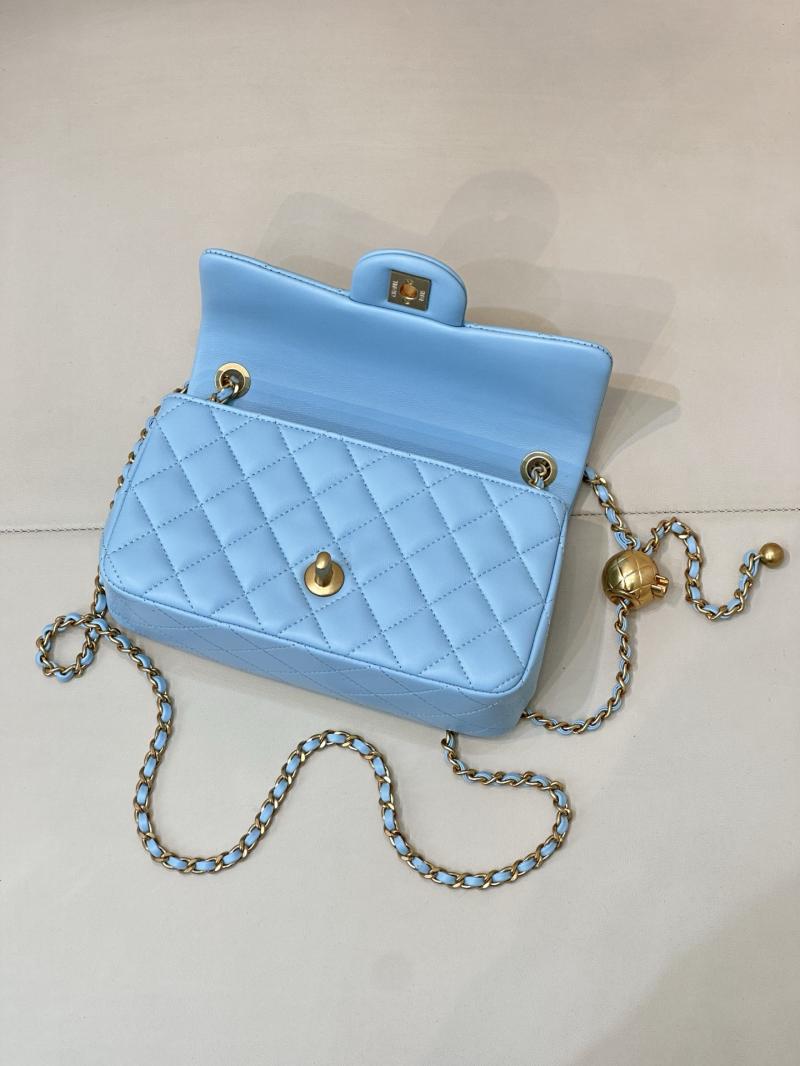Chanel Lambskin Flap Bag Blue AS1787