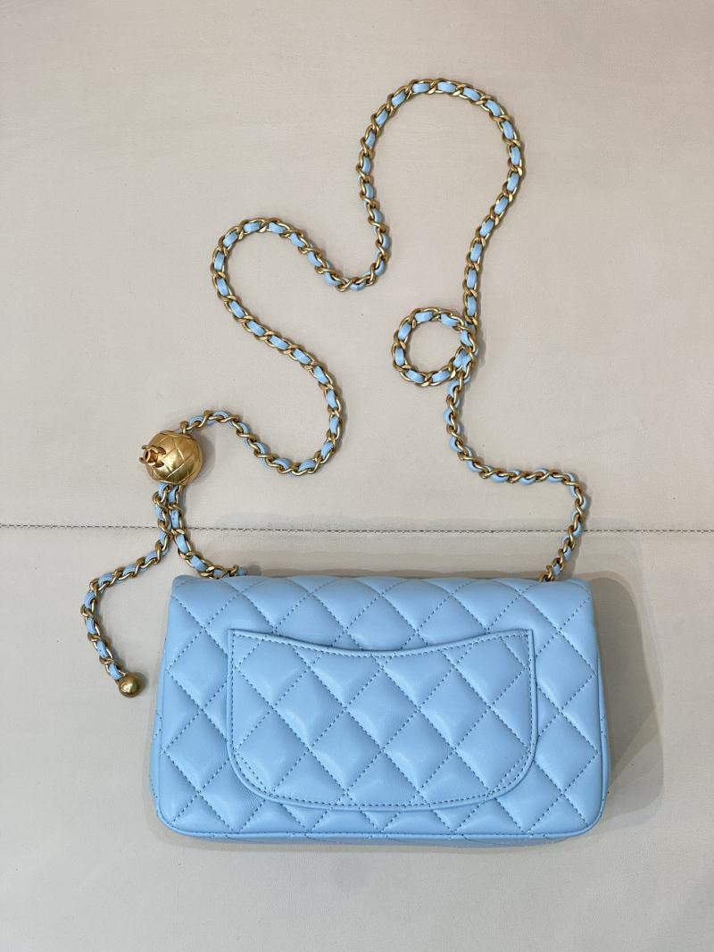 Chanel Lambskin Flap Bag Blue AS1787