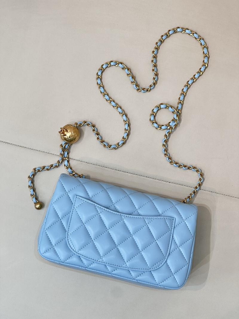 Chanel Lambskin Flap Bag Blue AS1787