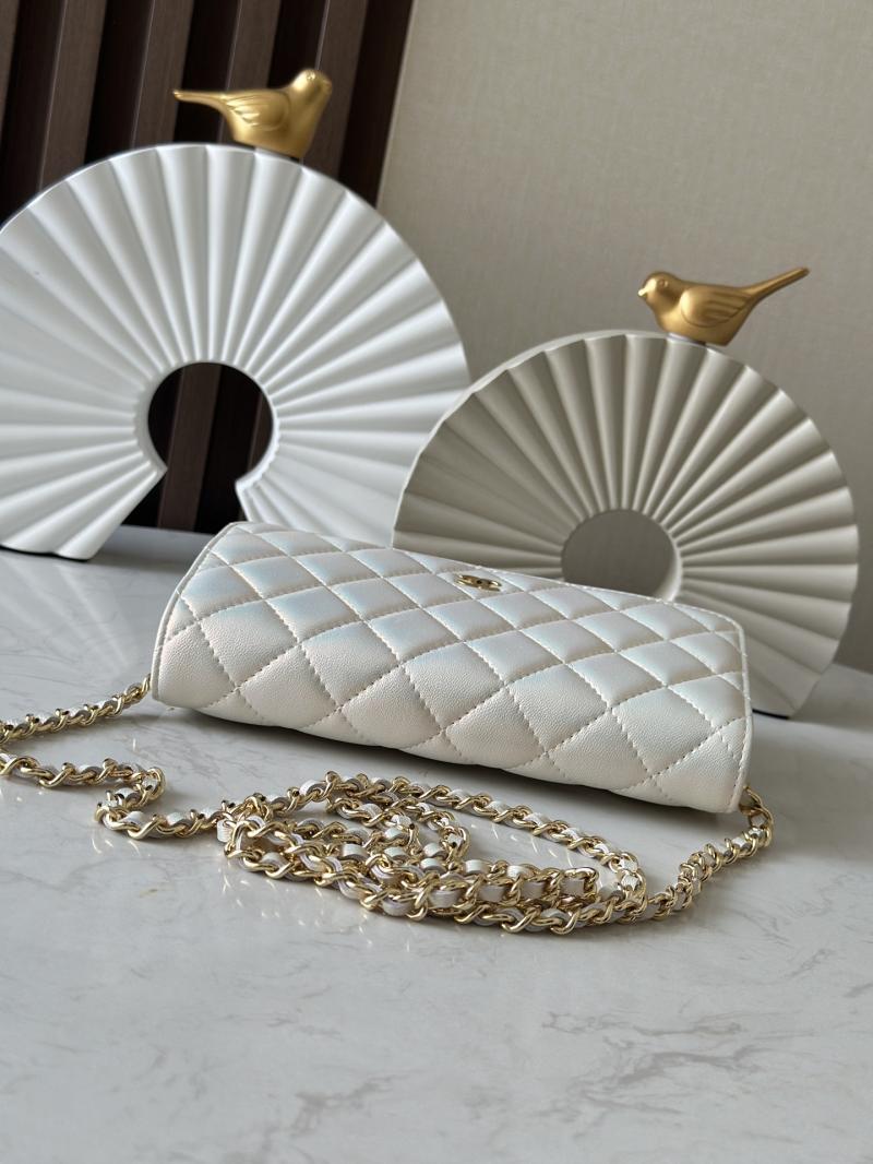 Chanel Lambskin WOC Chain Wallet Pearlized Apricot AP0250