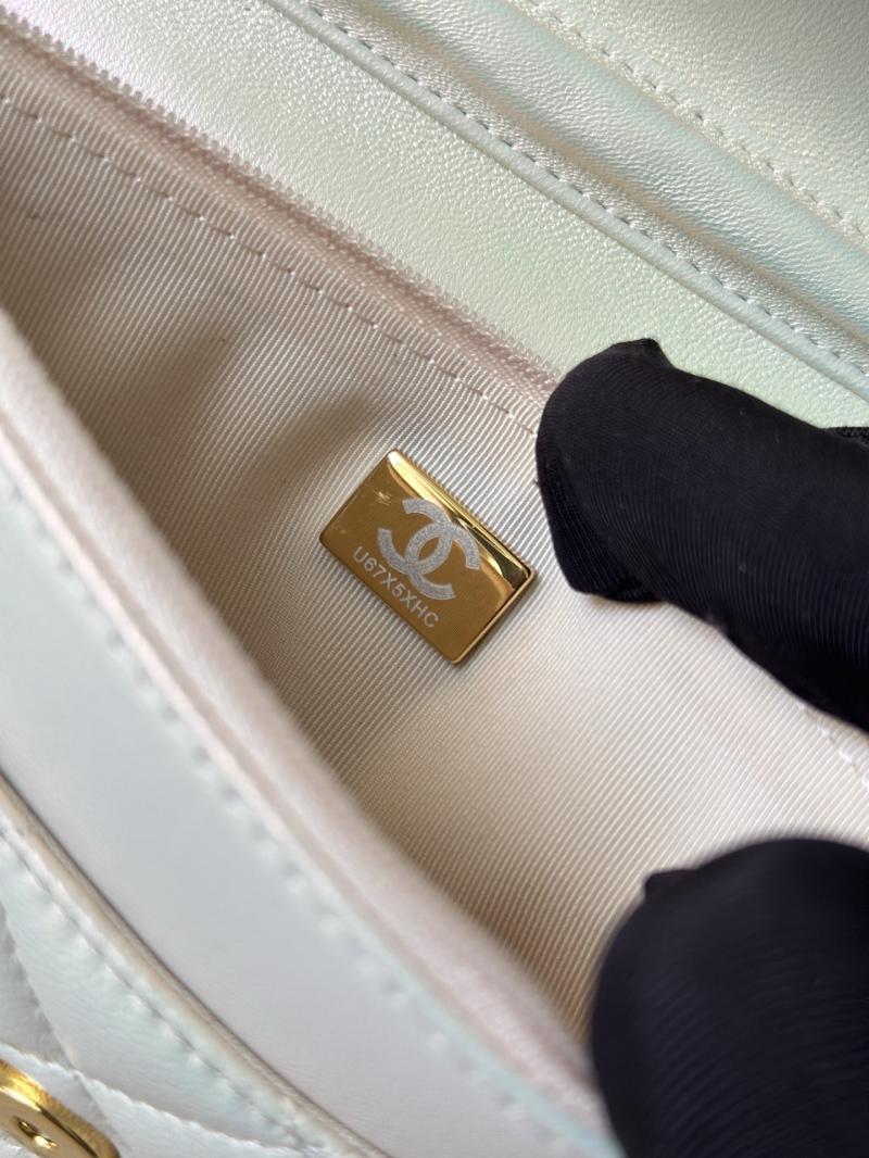 Chanel Lambskin WOC Chain Wallet Pearlized Apricot AP0250