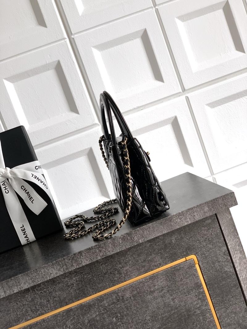 Chanel Patent Mini Kelly Shopping Bag Black AS4416