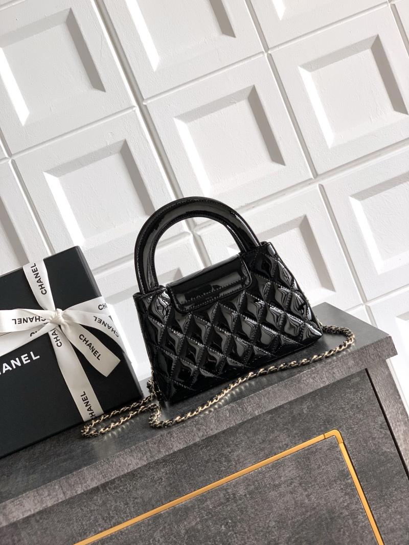 Chanel Patent Mini Kelly Shopping Bag Black AS4416