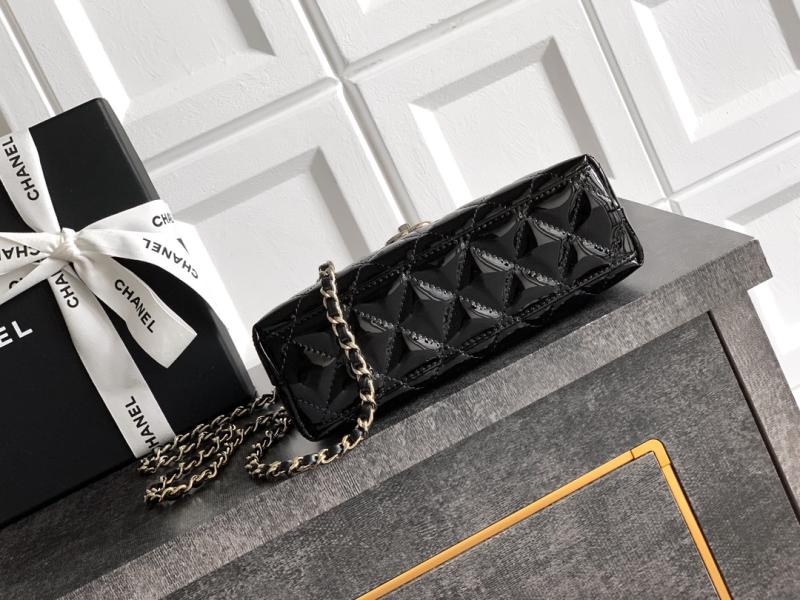 Chanel Patent Mini Kelly Shopping Bag Black AS4416