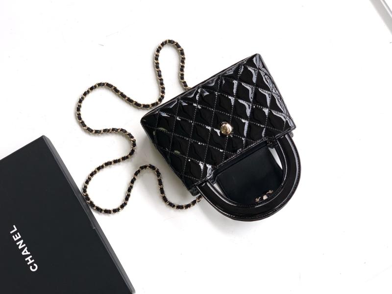 Chanel Patent Mini Kelly Shopping Bag Black AS4416