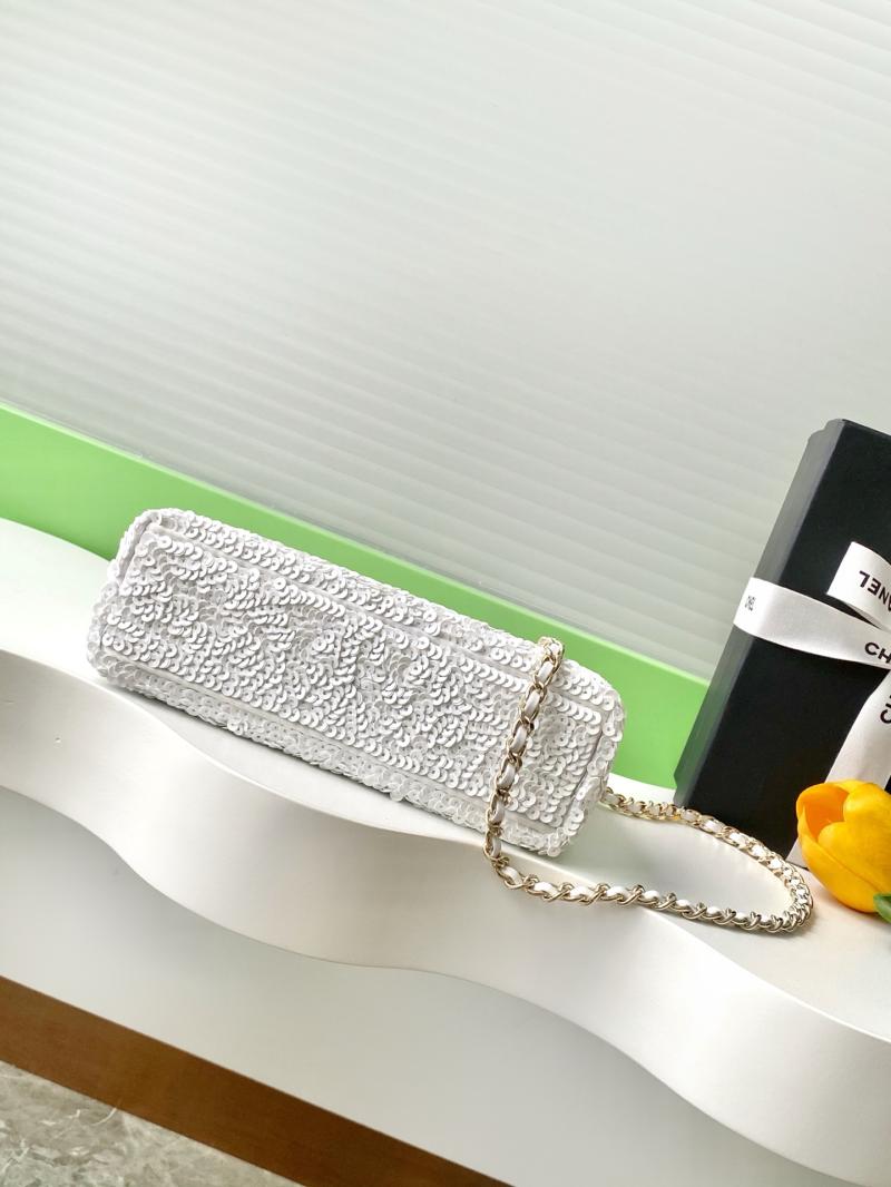 Chanel Sequins Mini Kelly Shopping Bag White AS4416