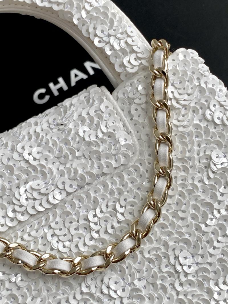 Chanel Sequins Mini Kelly Shopping Bag White AS4416