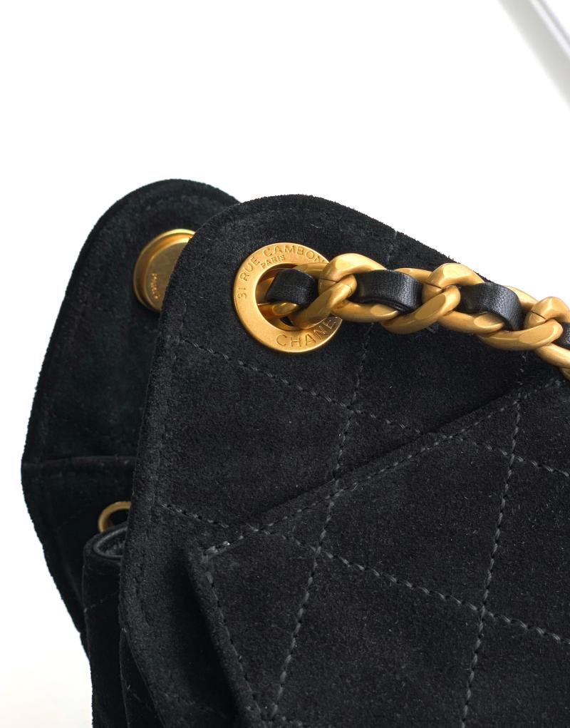 Chanel Suede 25 Mini Handbag Black AS5292