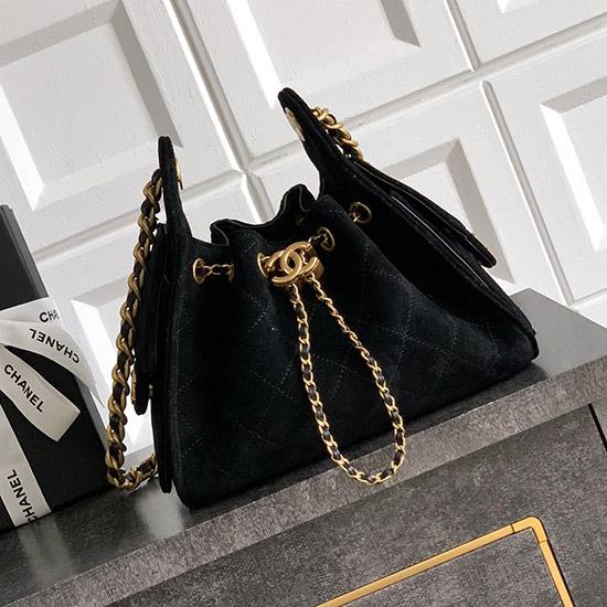 Chanel Suede 25 Mini Handbag Black AS5292