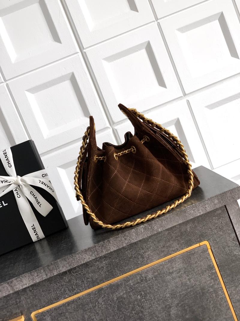 Chanel Suede 25 Mini Handbag Brown AS5292
