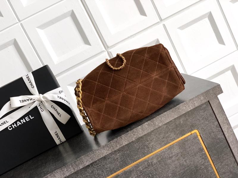 Chanel Suede 25 Mini Handbag Brown AS5292