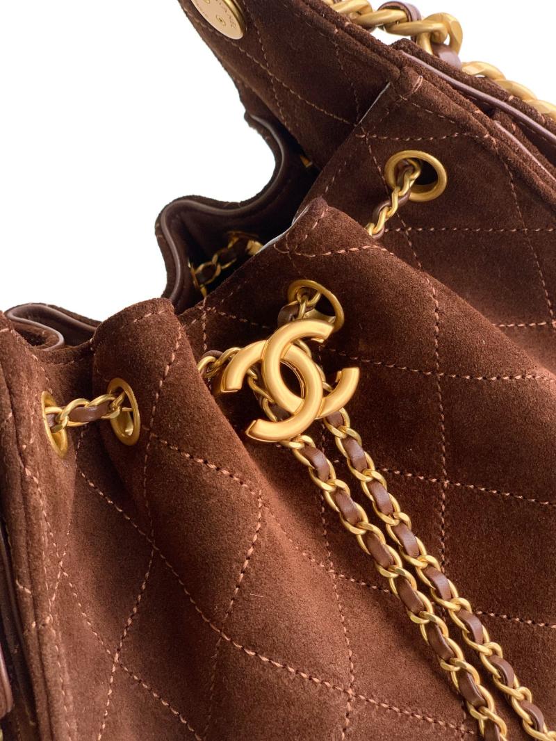 Chanel Suede 25 Mini Handbag Brown AS5292