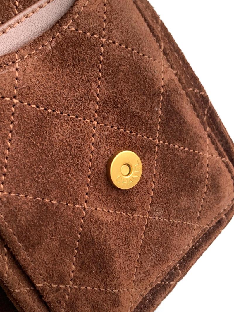Chanel Suede 25 Mini Handbag Brown AS5292