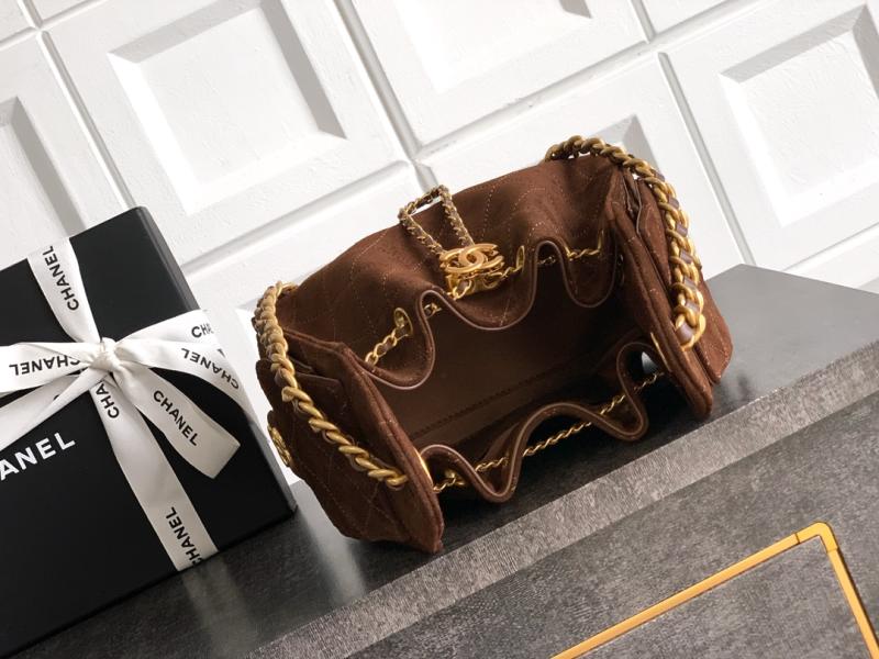 Chanel Suede 25 Mini Handbag Brown AS5292