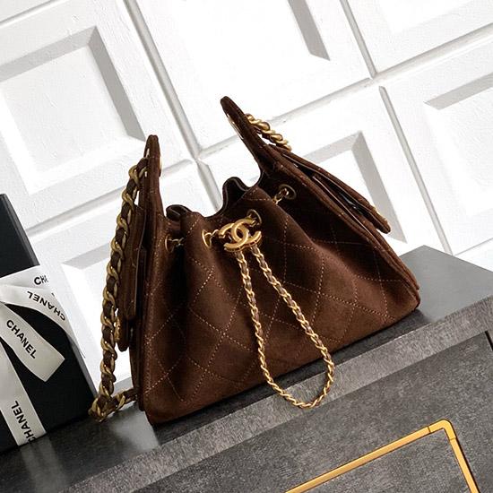 Chanel Suede 25 Mini Handbag Brown AS5292