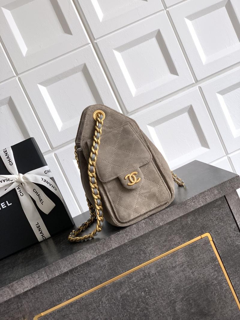 Chanel Suede 25 Mini Handbag Grey AS5292