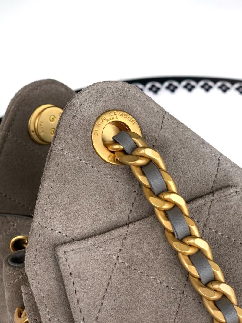 Chanel Suede 25 Mini Handbag Grey AS5292