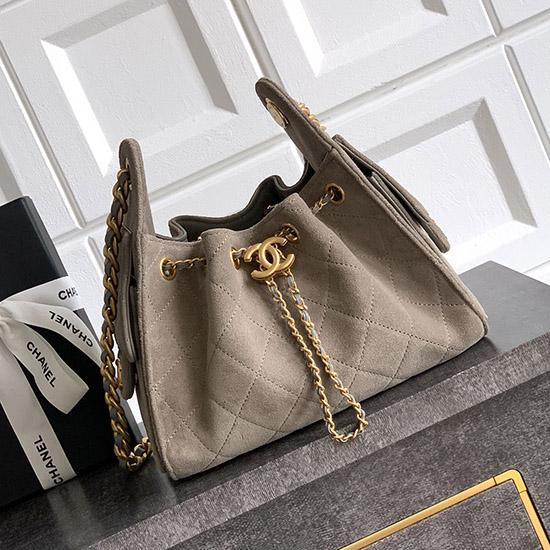 Chanel Suede 25 Mini Handbag Grey AS5292
