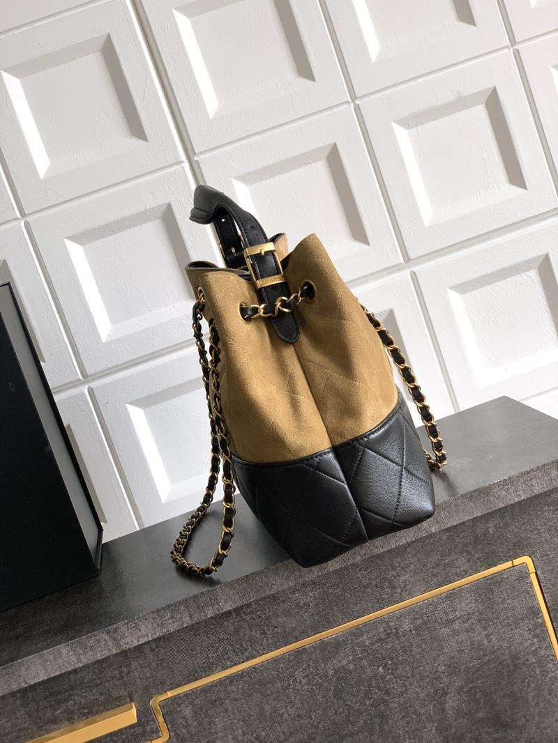 Chanel Suede Shoulder Bag Camel AS61001
