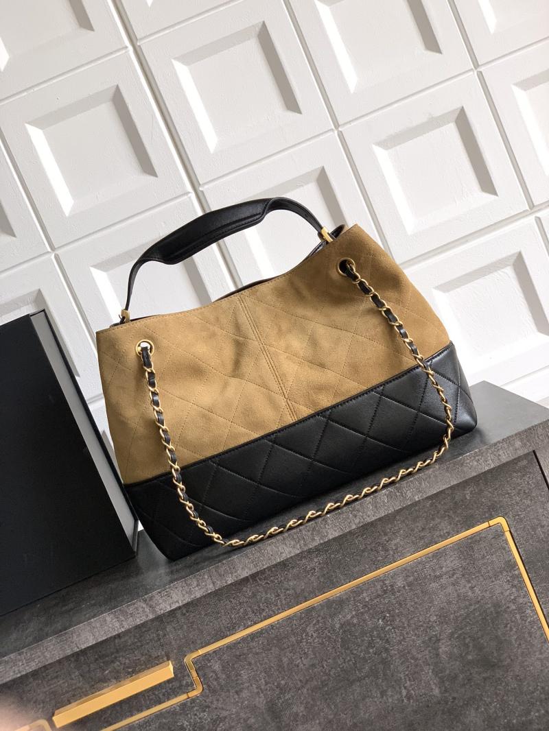 Chanel Suede Shoulder Bag Camel AS61001