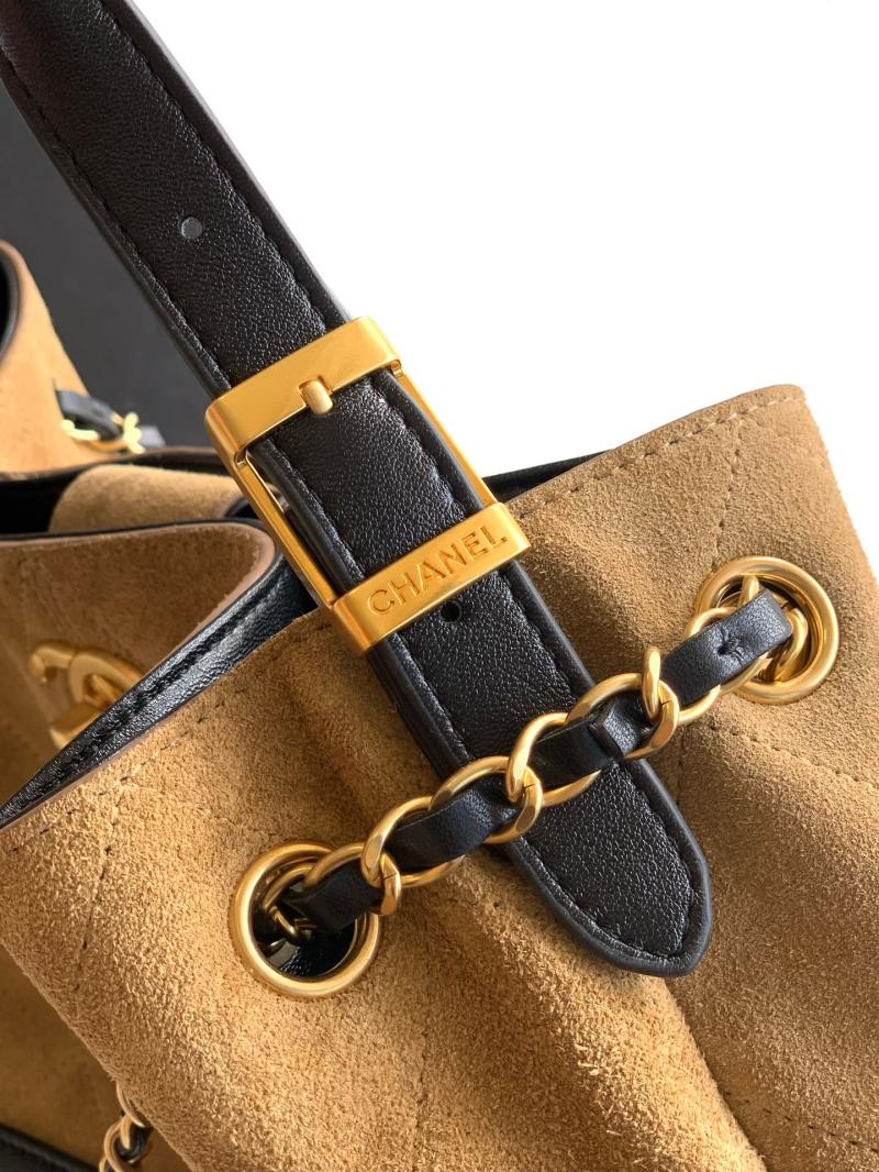 Chanel Suede Shoulder Bag Camel AS61001