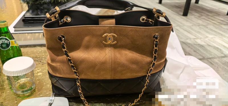 Chanel Suede Shoulder Bag Camel AS61001