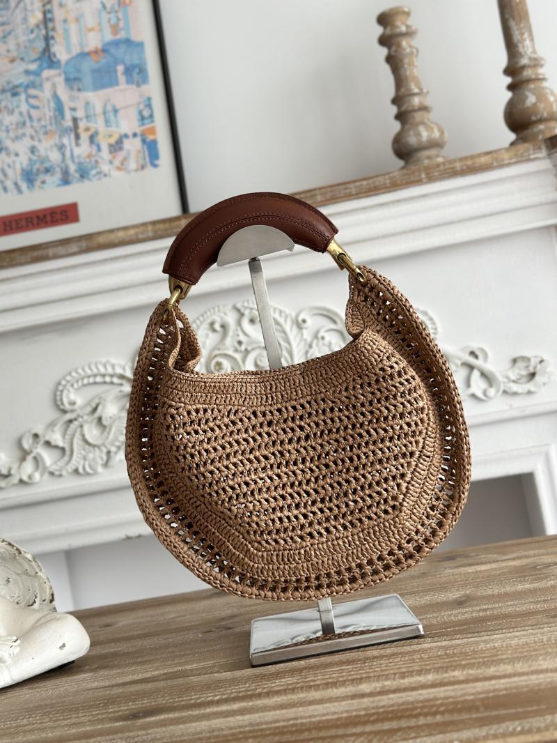 Chloe Raffia Summer Banana hobo bag Beige CH1668