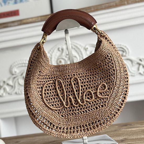 Chloe Raffia Summer Banana hobo bag Beige CH1668