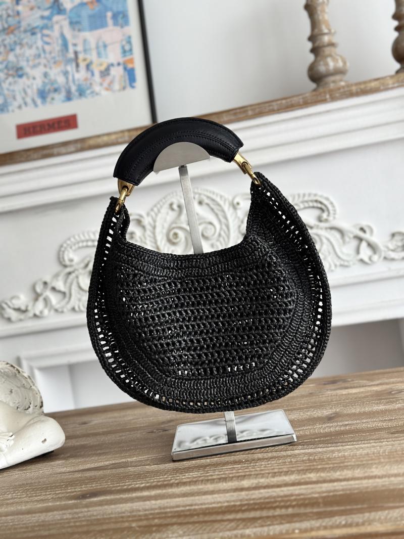 Chloe Raffia Summer Banana hobo bag Black CH1668