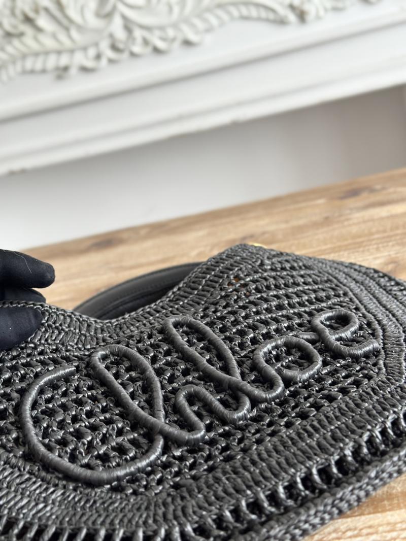 Chloe Raffia Summer Banana hobo bag Black CH1668
