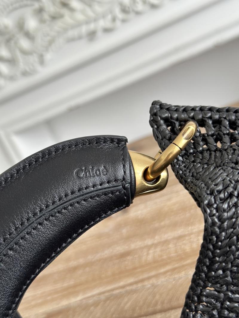 Chloe Raffia Summer Banana hobo bag Black CH1668