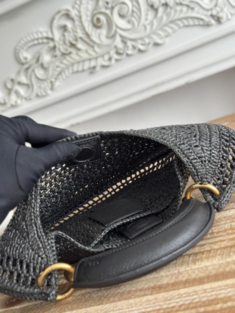 Chloe Raffia Summer Banana hobo bag Black CH1668