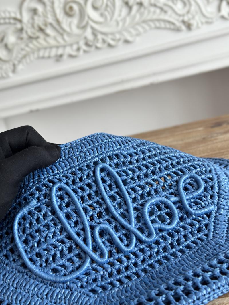Chloe Raffia Summer Banana hobo bag Blue CH1668