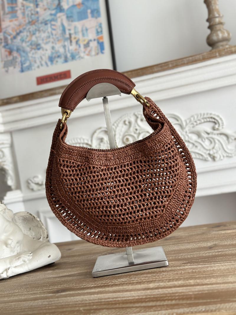 Chloe Raffia Summer Banana hobo bag Brown CH1668