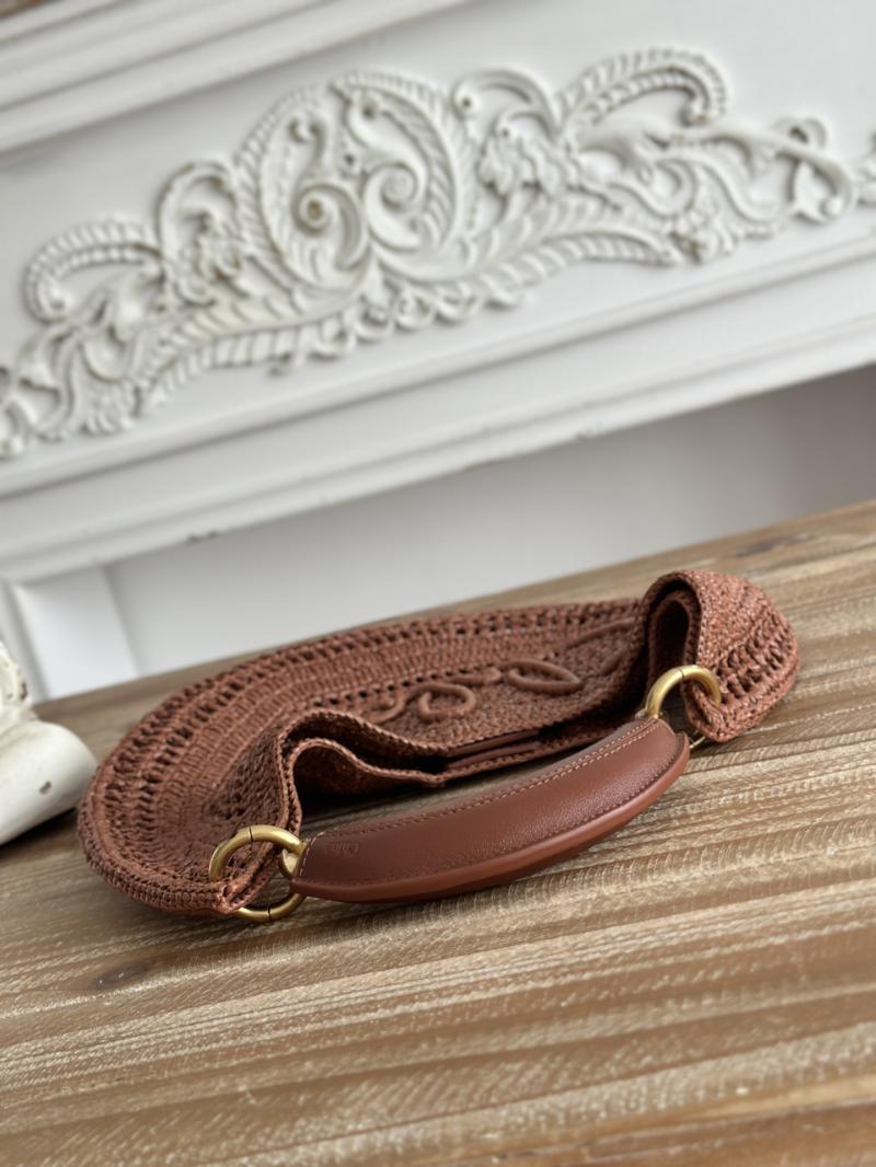 Chloe Raffia Summer Banana hobo bag Brown CH1668